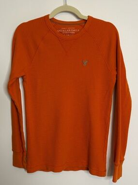 American Eagle Outfitters Men’s Orange Waffle Thermal Long Sleeve Size XS